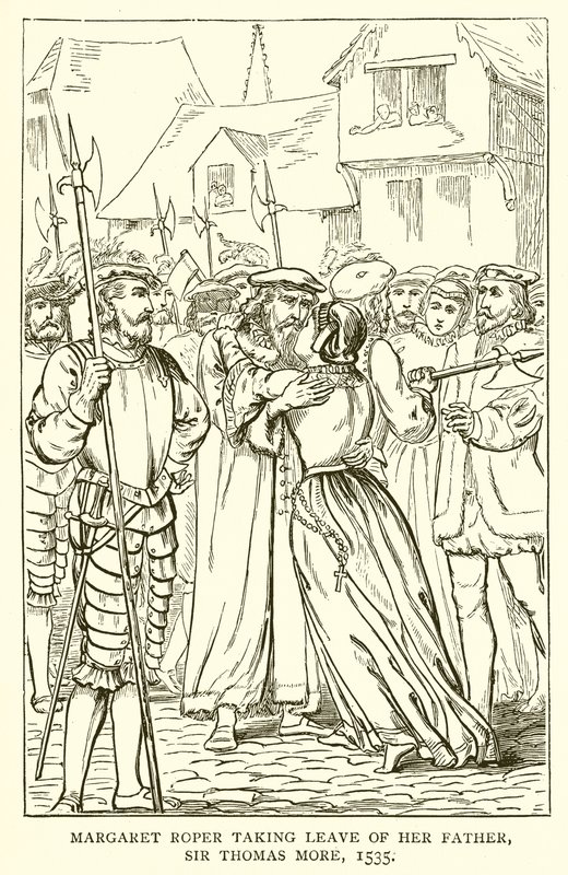 Margaret Roper si congeda dal padre, Sir Thomas More, 1535 da English School