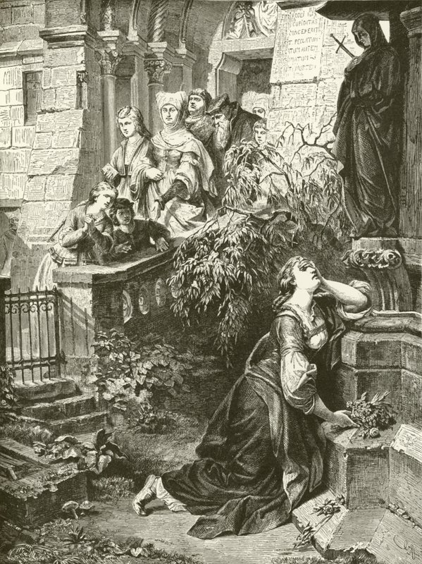 Margherita davanti alla Mater Dolorosa (incisione) da English School