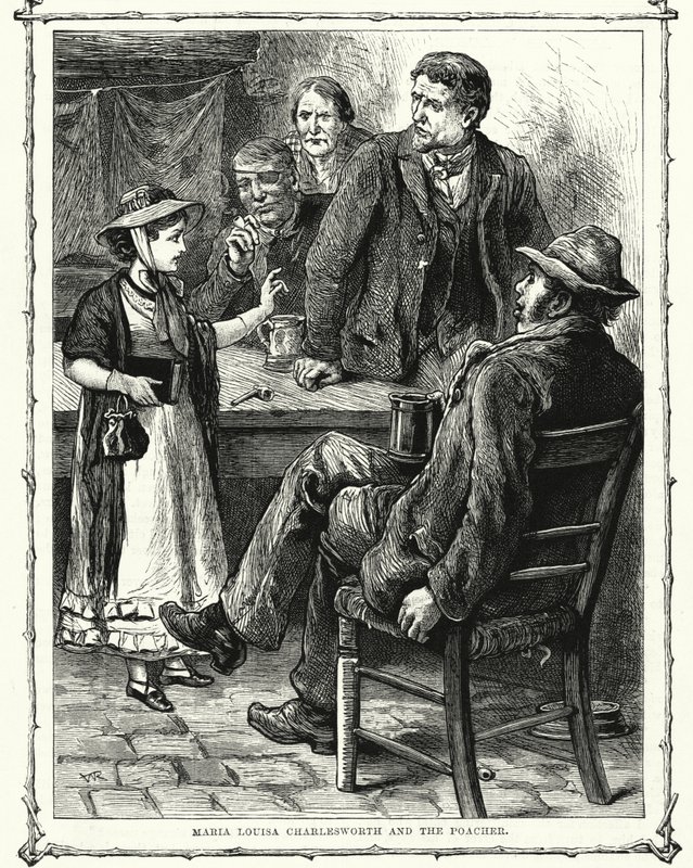 Maria Louisa Charlesworth e il bracconiere (incisione) da English School