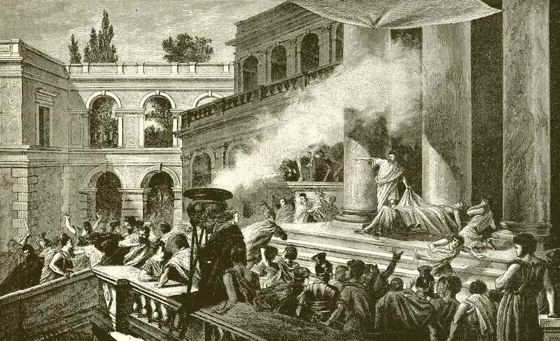 Marco Antonio mostra al popolo il cadavere di Cesare da English School