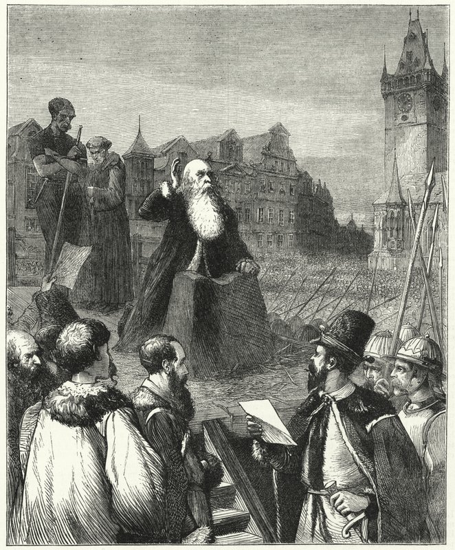 Martirio del Barone Wenzel di Budowa, Praga, 1621 da English School