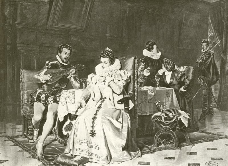 Maria Stuarda e Rizzio (incisione) da English School