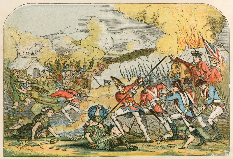 Massacro degli Highlanders da parte del Duca di Cumberland da English School