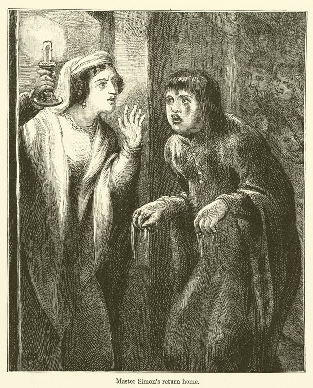 Il ritorno a casa di Master Simon (incisione) da English School