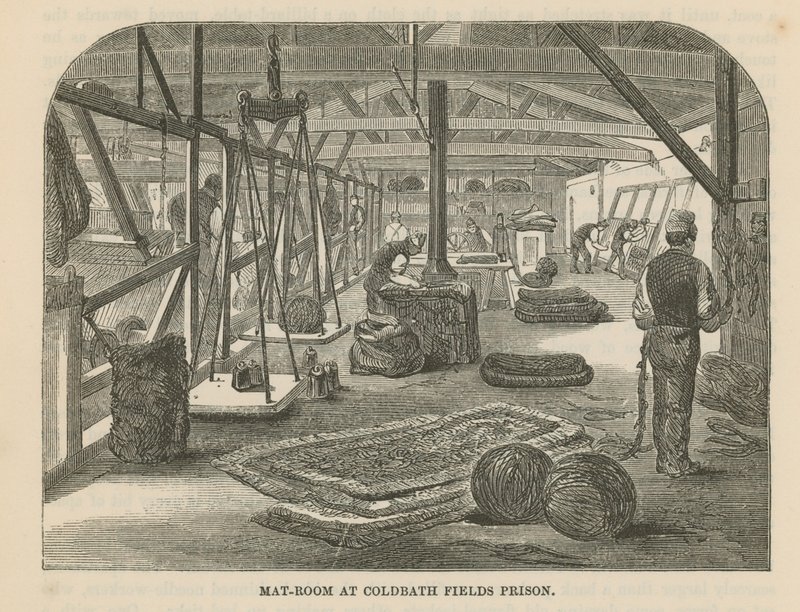 Sala dei materassi alla prigione di Coldbath Fields da English School
