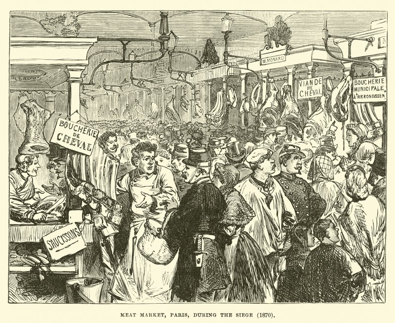 Mercato della carne, Parigi, durante l