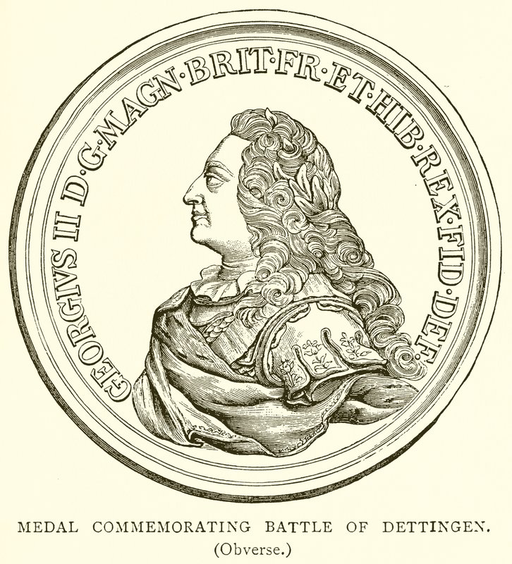 Medaglia Commemorativa della Battaglia di Dettingen (Dritto) da English School