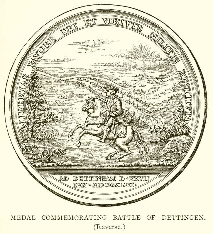 Medaglia Commemorativa della Battaglia di Dettingen (Rovescio) da English School