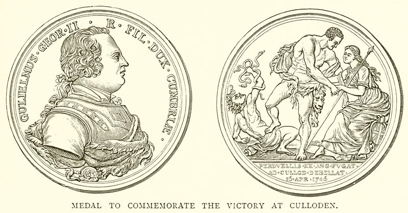 Medaglia per Commemorare la Vittoria a Culloden da English School