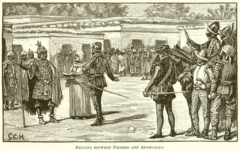 Incontro tra Pizarro e Atahualpa da English School