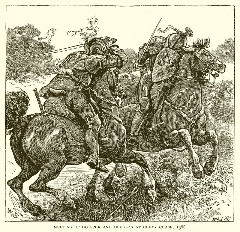 Incontro di Hotspur e Douglas a Chevy Chase, 1388 da English School