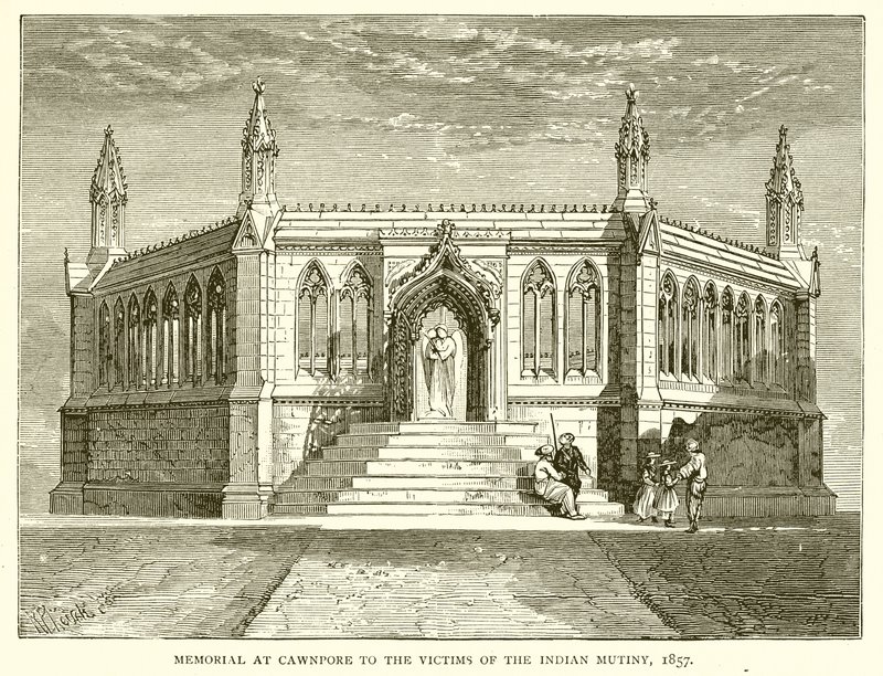 Memoriale a Cawnpore per le vittime della rivolta indiana, 1857 da English School