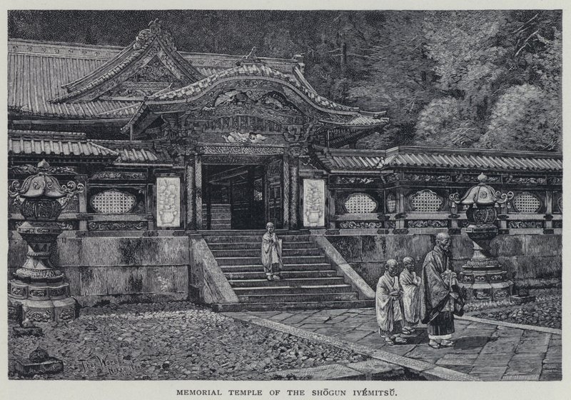 Tempio commemorativo dello Shogun Iyemitsu (litografia) da English School
