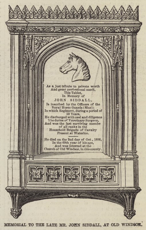 Memoriale al defunto signor John Siddall, a Old Windsor da English School
