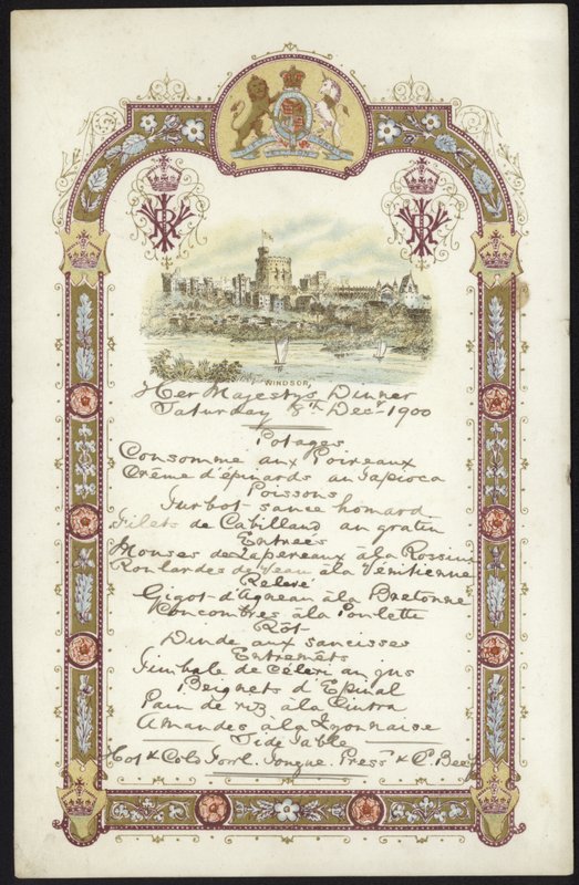 Menu per il Pranzo Reale da English School