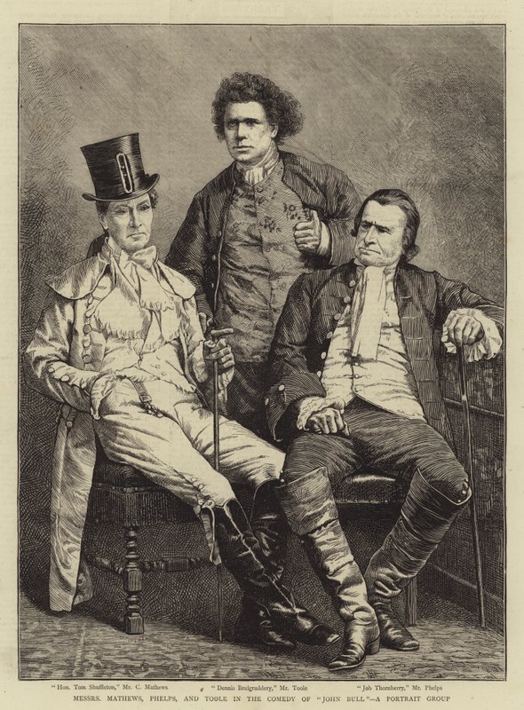I Signori Mathews, Phelps e Toole nella Commedia "John Bull", un Gruppo di Ritratti da English School