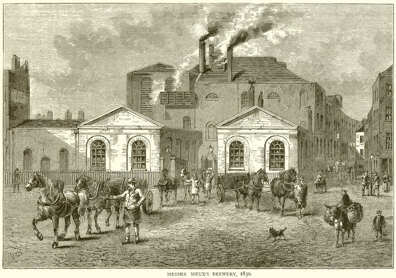 Birrificio di Messrs Meux, 1830 da English School
