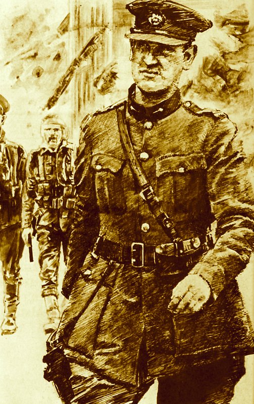 Michael Collins, leader dei ribelli nella Rivolta di Pasqua in Irlanda, 1916 da English School