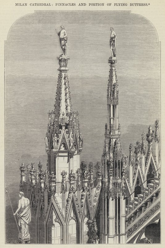 Duomo di Milano, Pinnacoli e parte del contrafforte volante da English School