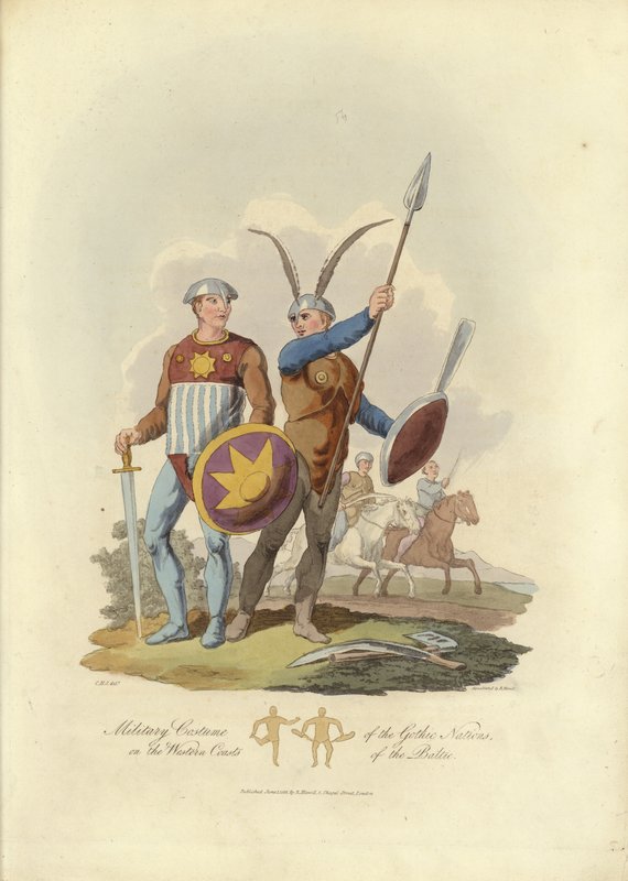 Costume militare delle nazioni gotiche sulla costa occidentale del Baltico da English School