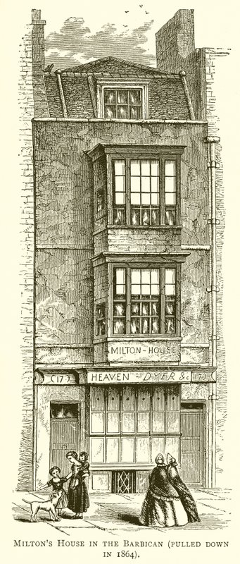 Casa di Milton nel Barbican (demolita nel 1864) da English School