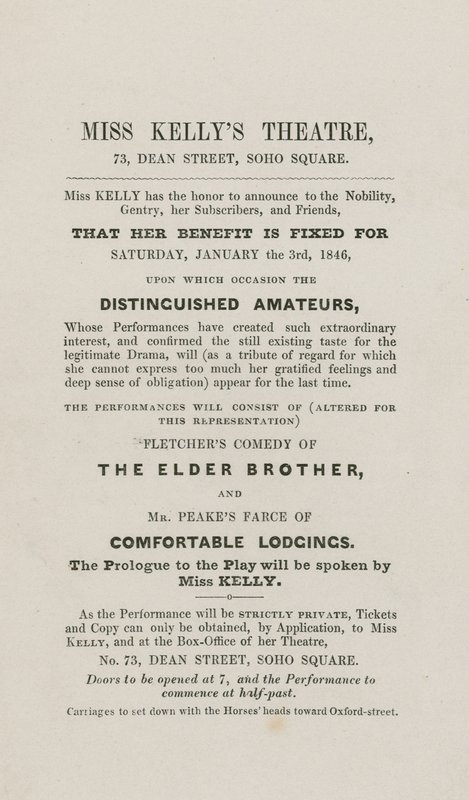 Teatro di Miss Kelly, 73 Dean Street, Soho Square, Londra da English School