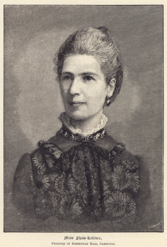Miss Shaw-Lefevre, Preside del Somerville Hall, Cambridge (incisione) da English School