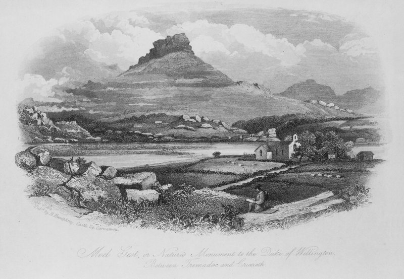 Moel Gest, o Monumento della Natura al Duca di Wellington, tra Tremadoc e Criccieth da English School