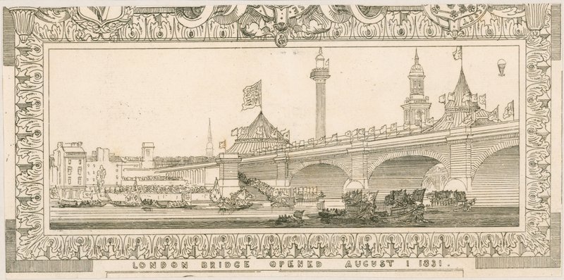 Momento del London Bridge, aperto il 1 agosto 1831 da English School