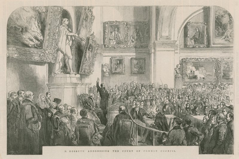 Monsieur Kossuth che si rivolge alla Corte del Consiglio Comune da English School