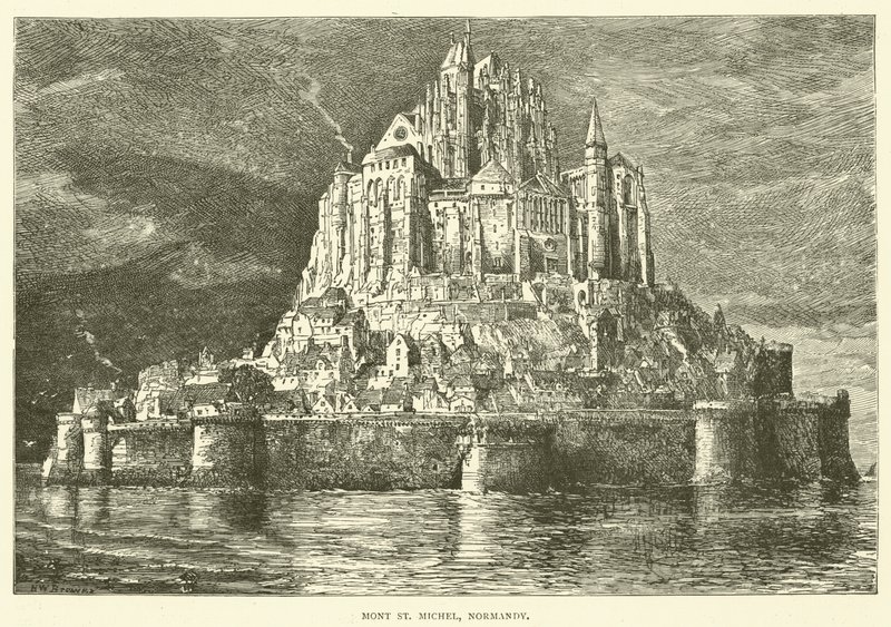 Mont St Michel, Normandia (incisione) da English School