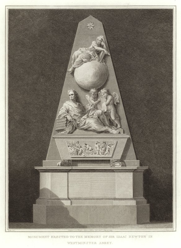 Monumento eretto in memoria di Sir Isaac Newton nell