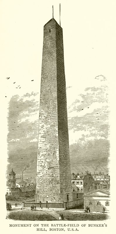 Monumento sul campo di battaglia di Bunker Hill, Boston, USA da English School