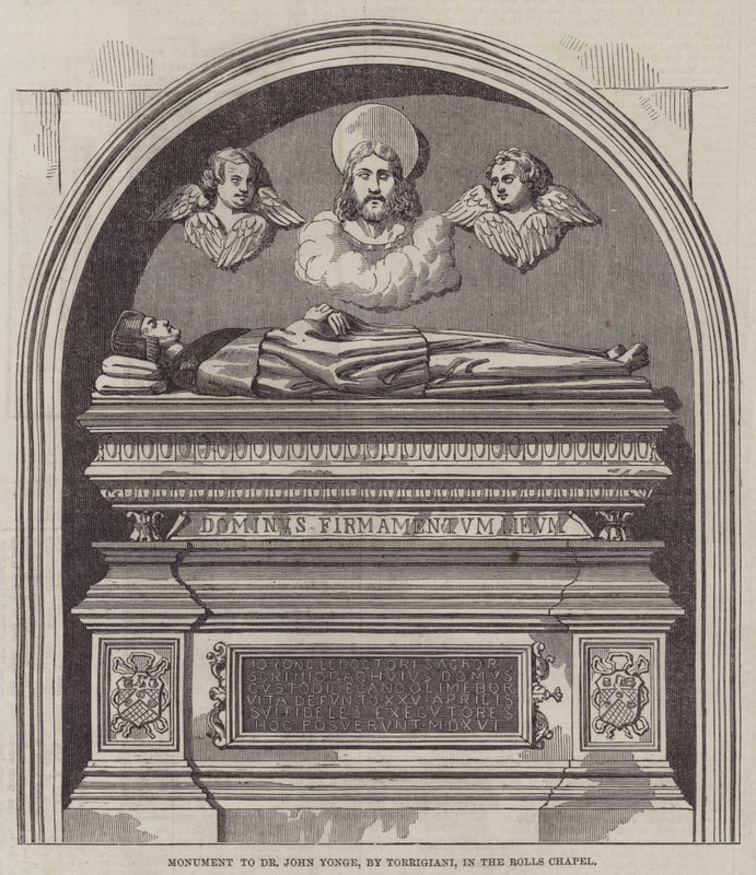 Monumento a Dr John Yonge, di Torrigiani, nella Rolls Chapel da English School