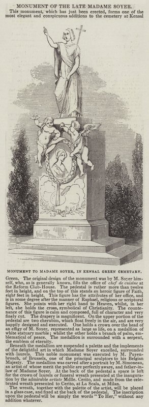 Monumento a Madame Soyer, nel cimitero di Kensal Green da English School