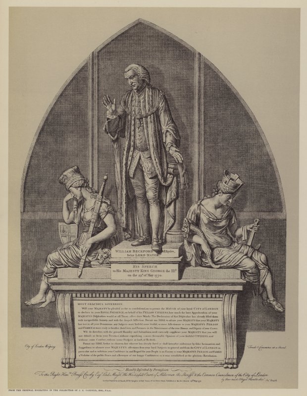 Monumento a William Beckford, due volte sindaco di Londra, di John Francis Moore, Guildhall, Città di Londra da English School