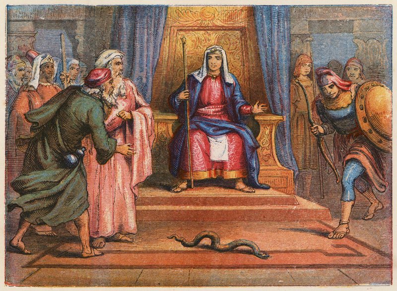Mosè e Aronne davanti al Faraone da English School