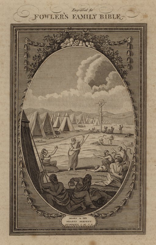 Mosè e il serpente di bronzo, Numeri, Capitolo 21, Versetto 9 da English School