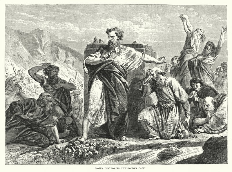 Mosè distrugge il vitello d