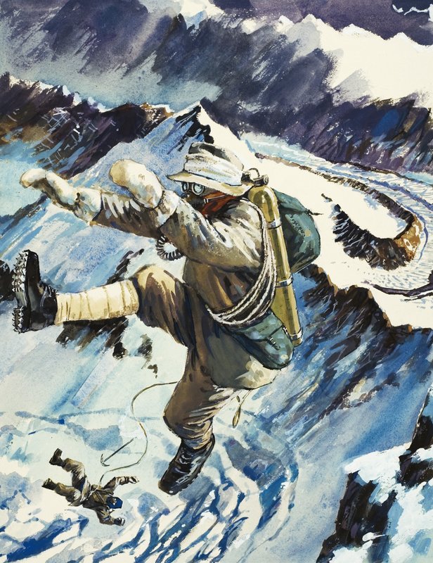 Alpinisti che cadono alla loro morte da English School
