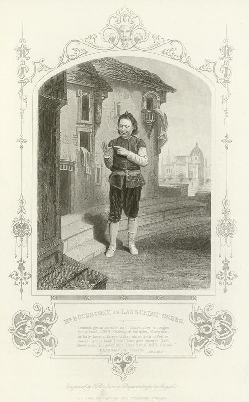 Mr Buckstone come Launcelot Gobbo, Il mercante di Venezia da English School