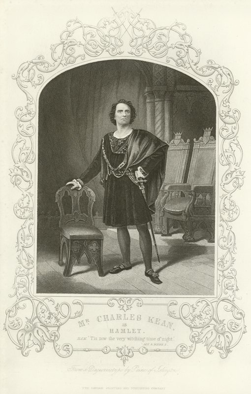 Mr Charles Kean come Amleto, Amleto, Atto III, scena II da English School