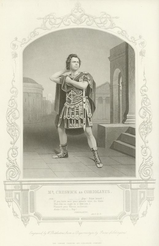 Mr Creswick come Coriolano, Coriolano, Atto V, Scena III da English School