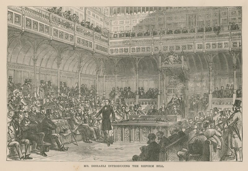 Il signor Disraeli introduce il Reform Bill da English School