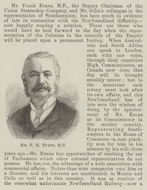 Mr F H Evans, MP da English School
