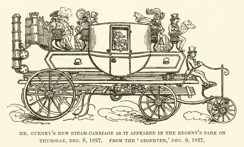 La nuova carrozza a vapore di Mr Gurney come apparve nel Regent