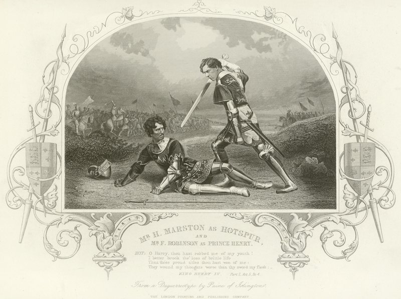 Mr H Marston come Hotspur e Mr F Robinson come Principe Enrico, Re Enrico IV, Parte I da English School