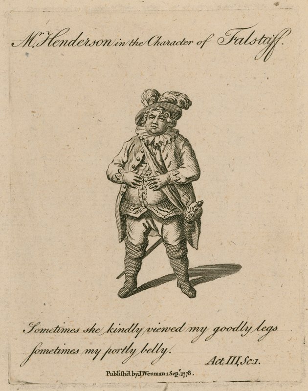Mr Henderson nel ruolo di Falstaff da English School