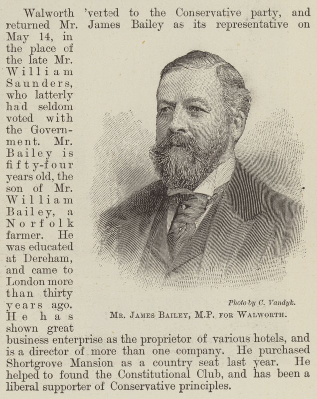 Il signor James Bailey, MP per Walworth da English School