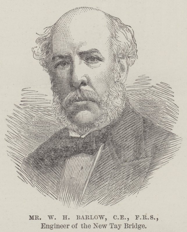 Mr W H Barlow, CE, FRS, Ingegnere del Nuovo Ponte di Tay (incisione) da English School